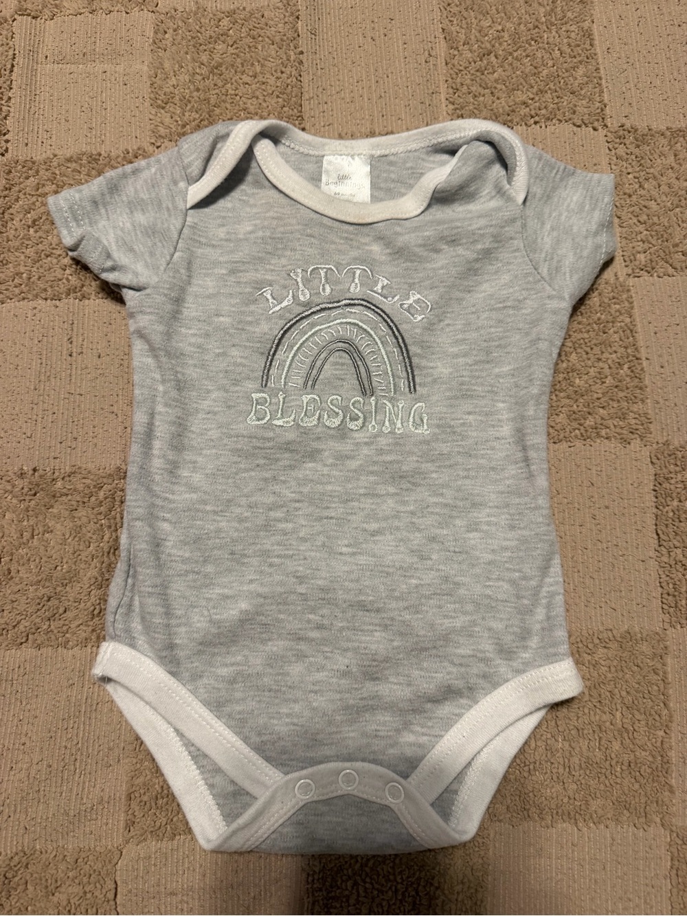 Gray 'Little Blessing' Infant One-Piece Bodysuit